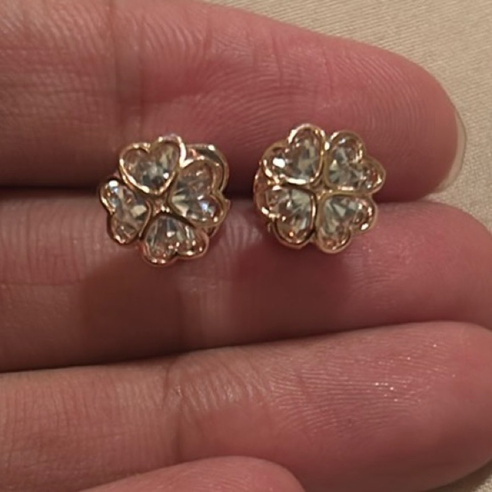 kate spade rose gold and clear stone  Stud Earrings